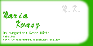 maria kvasz business card